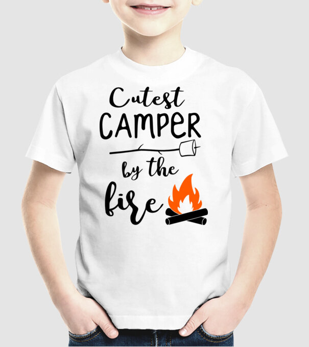 Cutest camper model alb pe tricou