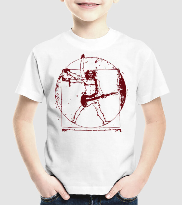 Davinci guitar model alb pe tricou