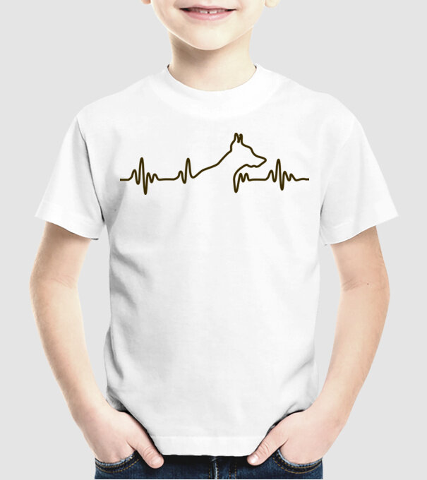 Dobberman model alb pe tricou