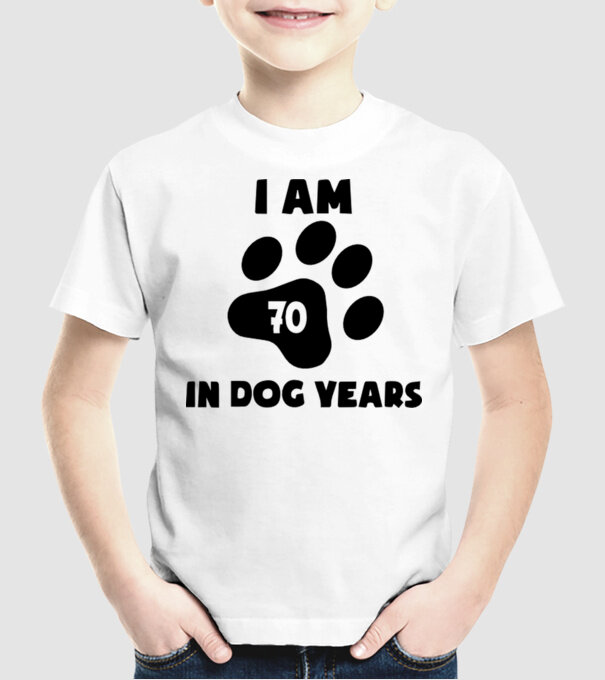 Dog year - 70 model alb pe tricou