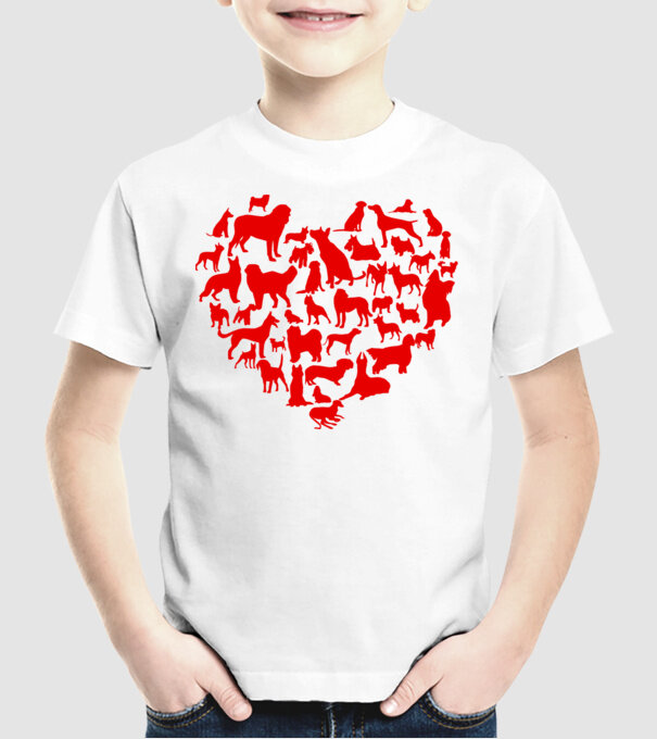 Doggy heart model alb pe tricou