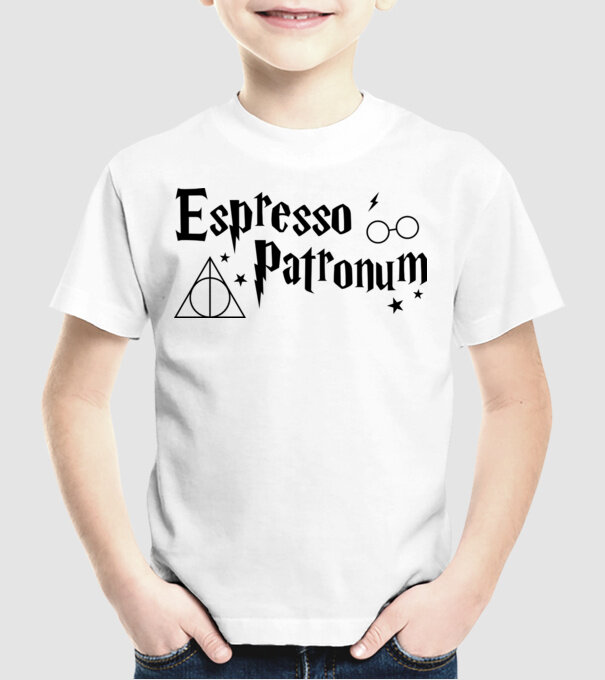 Espresso patronum model alb pe tricou