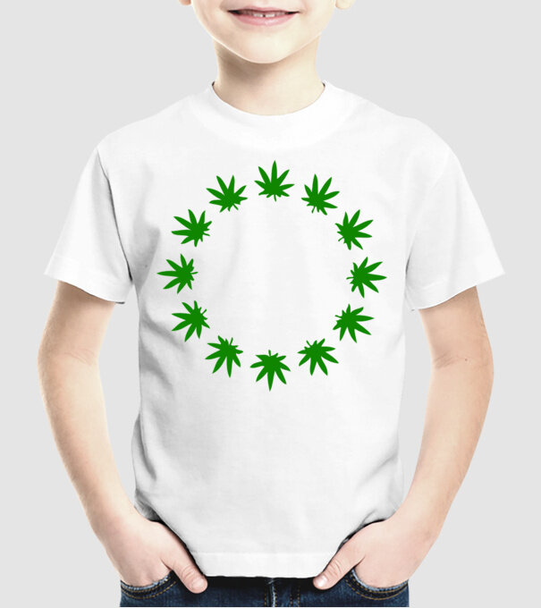Euro marihuana model alb pe tricou