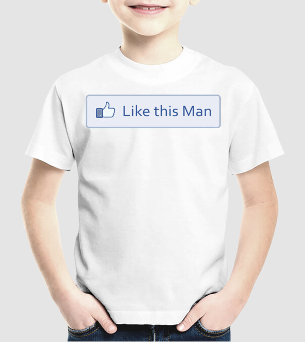 Like this man model alb pe tricou