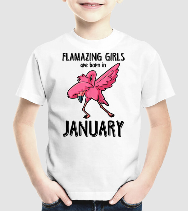 Flamazing girls are born in january black model alb pe tricou