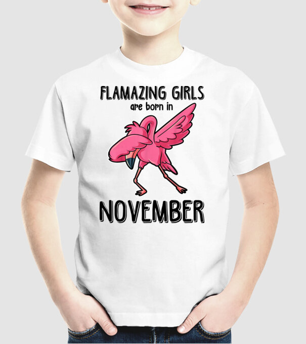 Flamazing girls are born in november black model alb pe tricou