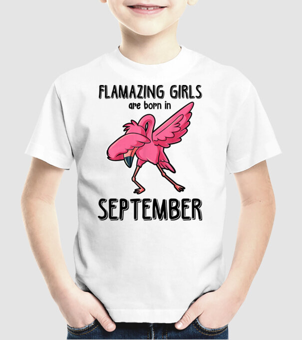 flamazing girls are born in september black model alb pe tricou