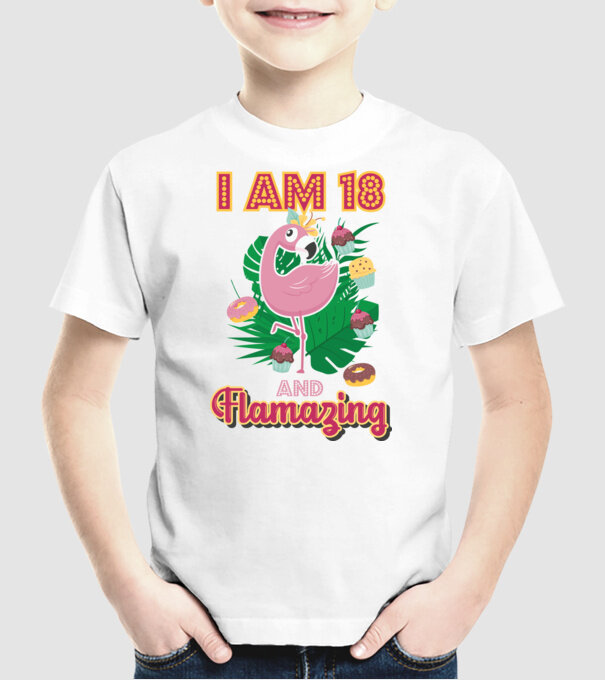 FLAMAZING Birthday 18 Years old model alb pe tricou