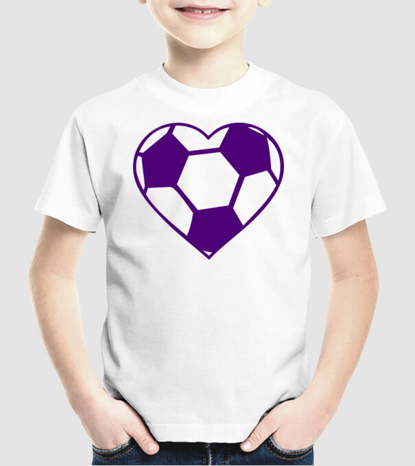 inimă fotbal model alb pe tricou