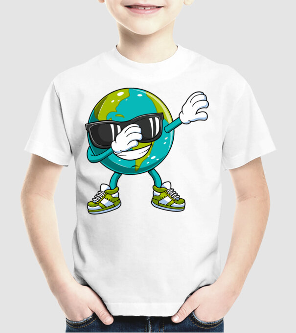 Pământ DAB Ziua Pământului model alb pe tricou