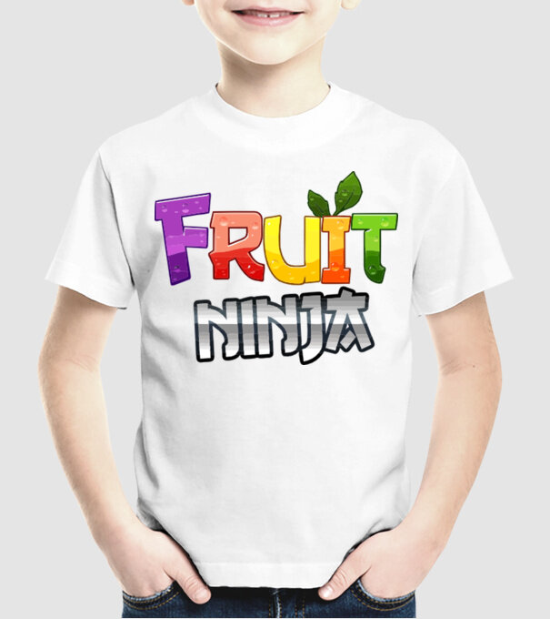 Fruit Ninja model alb pe tricou
