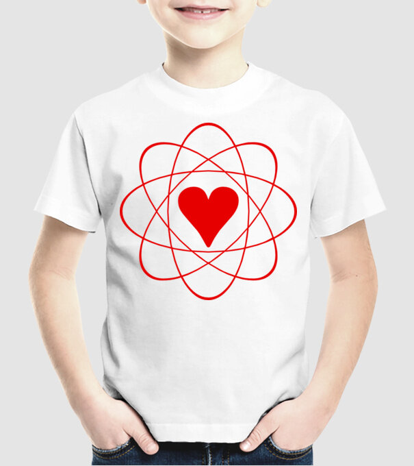 Inimă fuziune model alb pe tricou