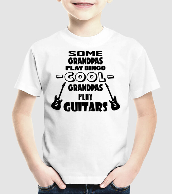 Bunic chitarist model alb pe tricou