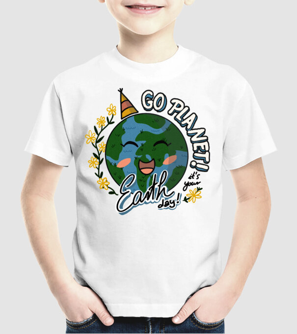 Go planet model alb pe tricou