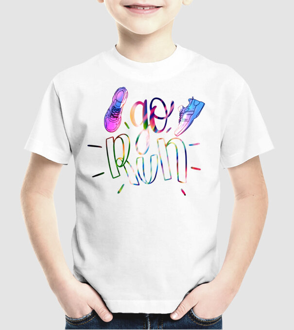 Go run holo model alb pe tricou