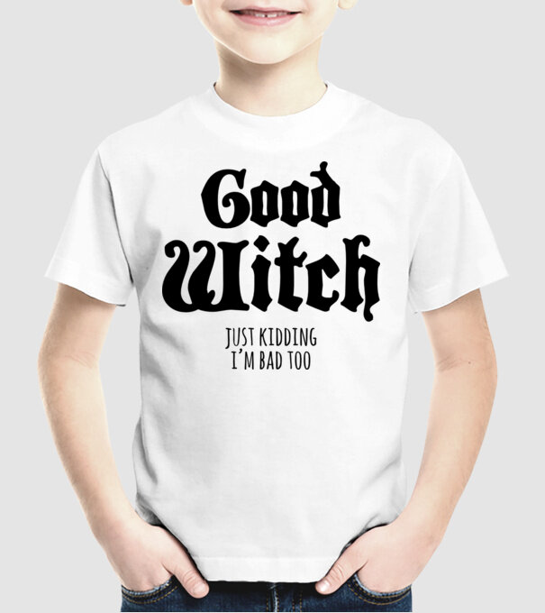 Good Witch tricou cuplu model alb pe tricou