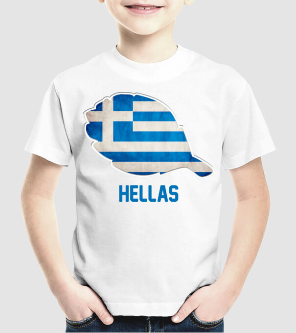 Steag grecesc model alb pe tricou