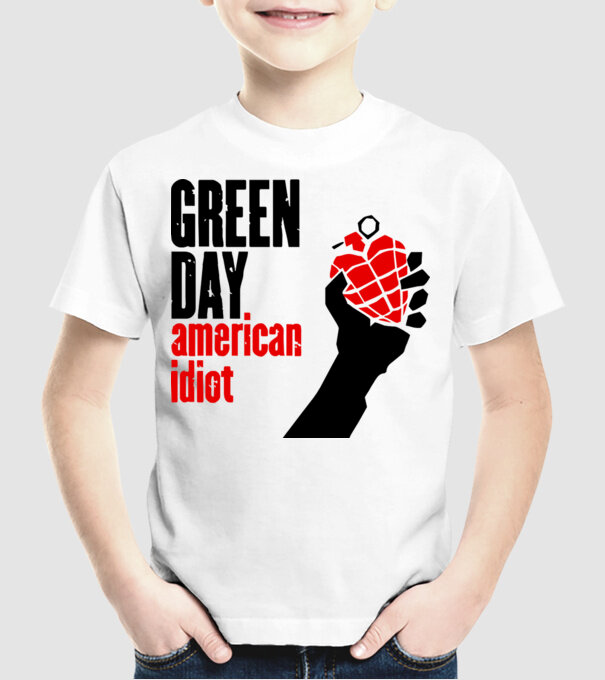 Greenday model alb pe tricou