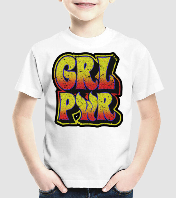 Girl power model alb pe tricou