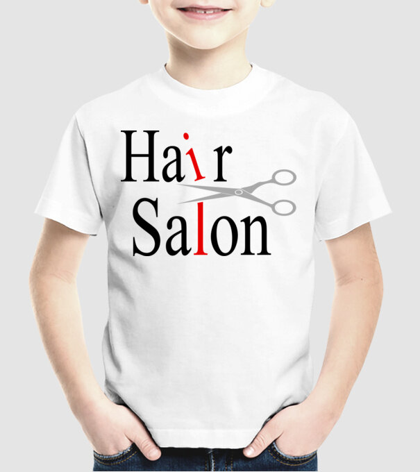 Hair Salon model alb pe tricou