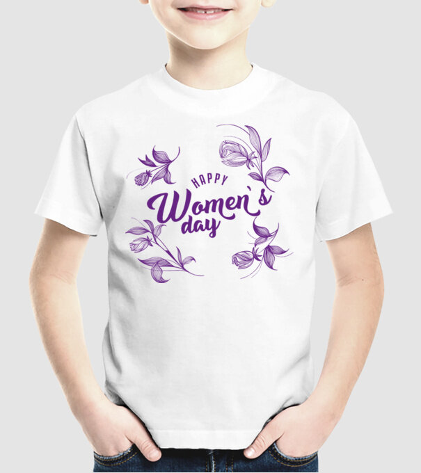 'Happy women''s day' model alb pe tricou