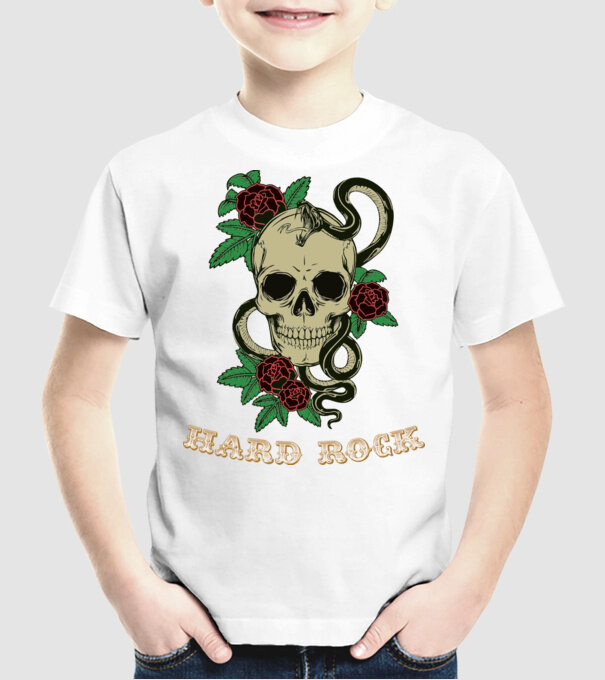 Hard Rock 1 model alb pe tricou