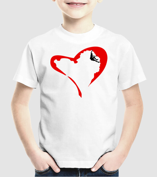 heartclimb model alb pe tricou