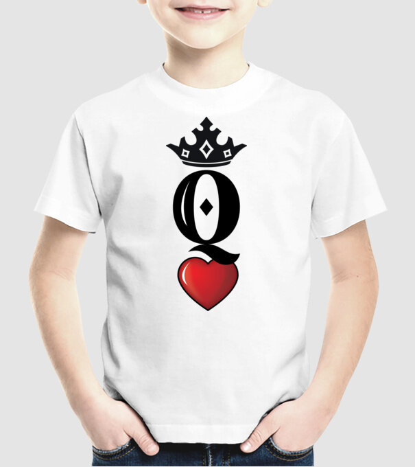 Cuplu HeartQueen model alb pe tricou