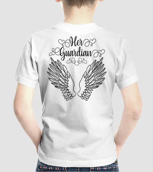 Her Guardian model alb pe tricou