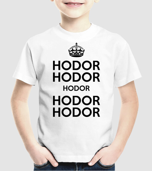 Hodor model alb pe tricou
