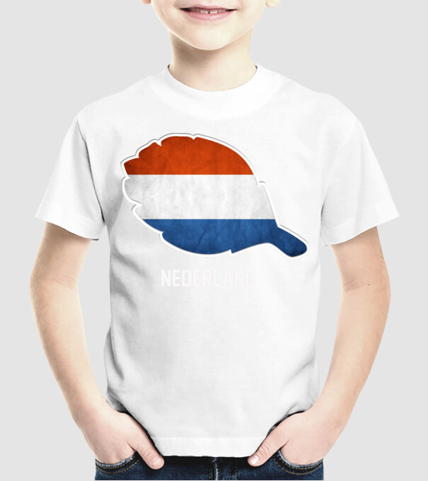Steag olandez model alb pe tricou