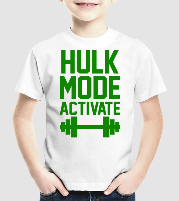 Hulk mode model alb pe tricou