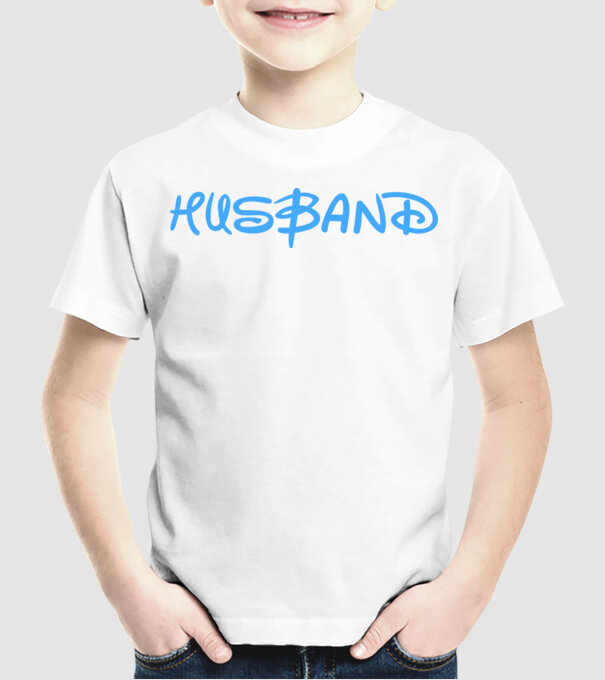 Husband model alb pe tricou