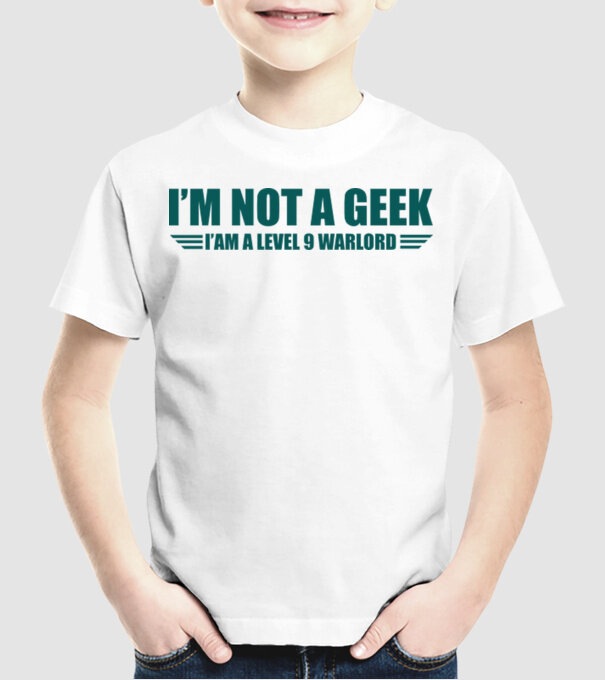 'I''m not a geek' model alb pe tricou