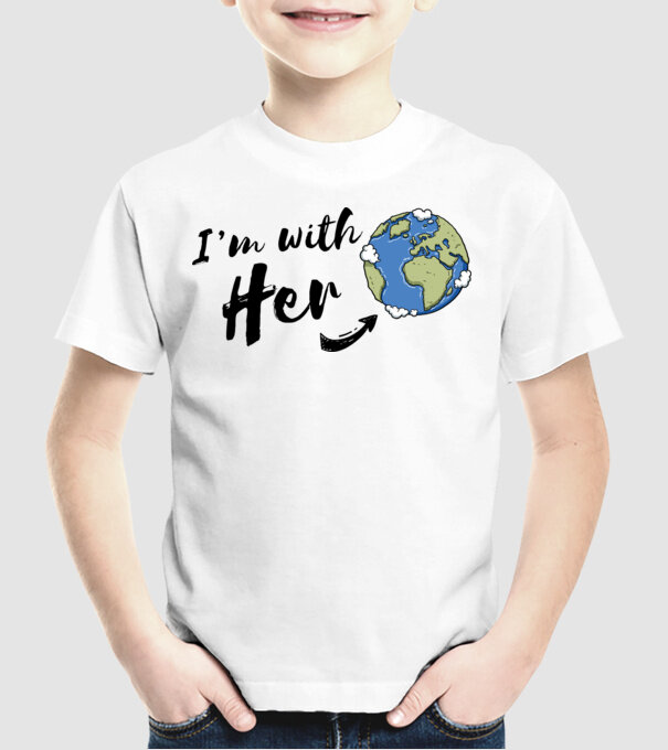'i''m with her' model alb pe tricou