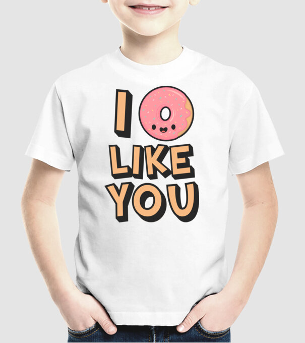 I donut like you model alb pe tricou