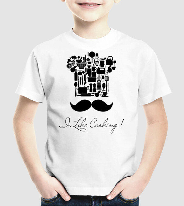 I like cooking! model alb pe tricou