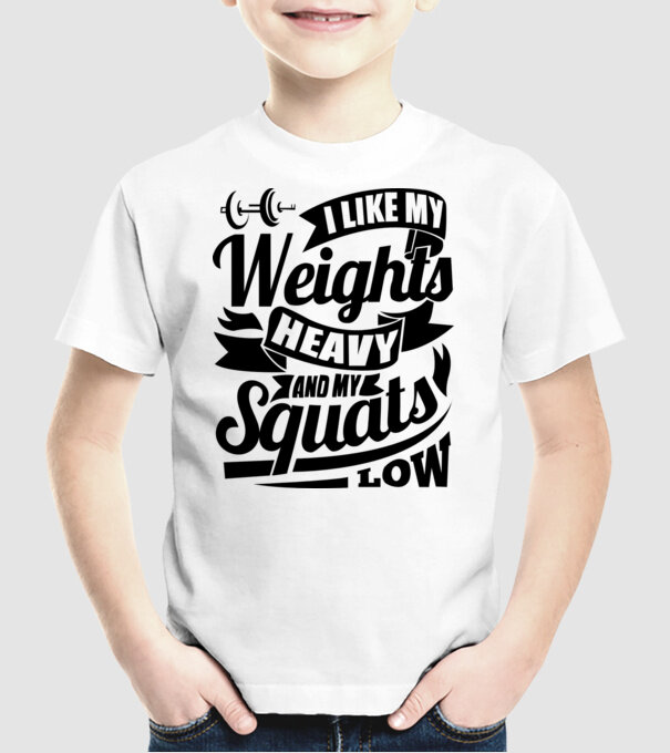 I like my weights model alb pe tricou