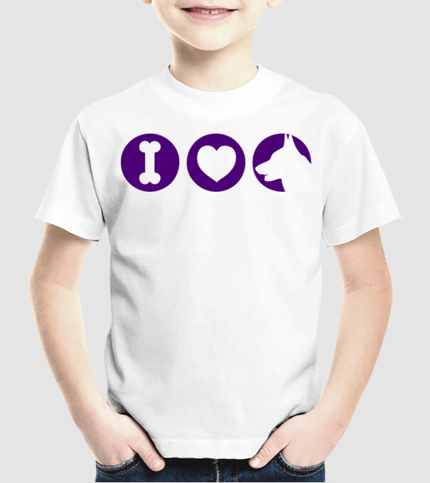 I Love model alb pe tricou