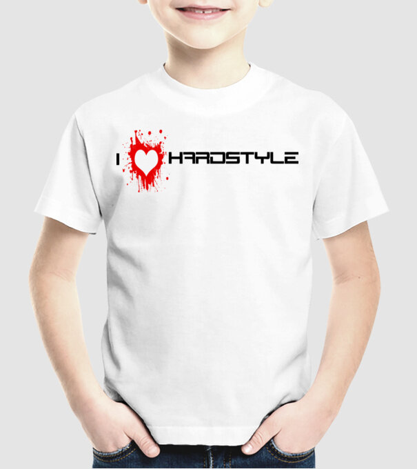 i love hardstyle model alb pe tricou