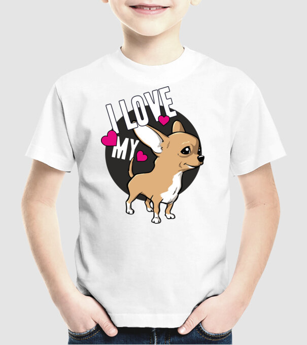I love my Chihuahua model alb pe tricou