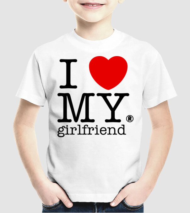 I love my Girlfriend model alb pe tricou