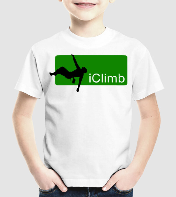 iClimb model alb pe tricou