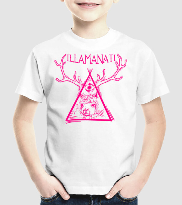 Illamanati model alb pe tricou