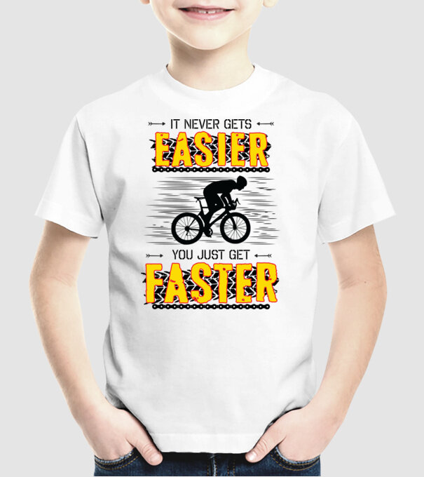 it never gets easier model alb pe tricou