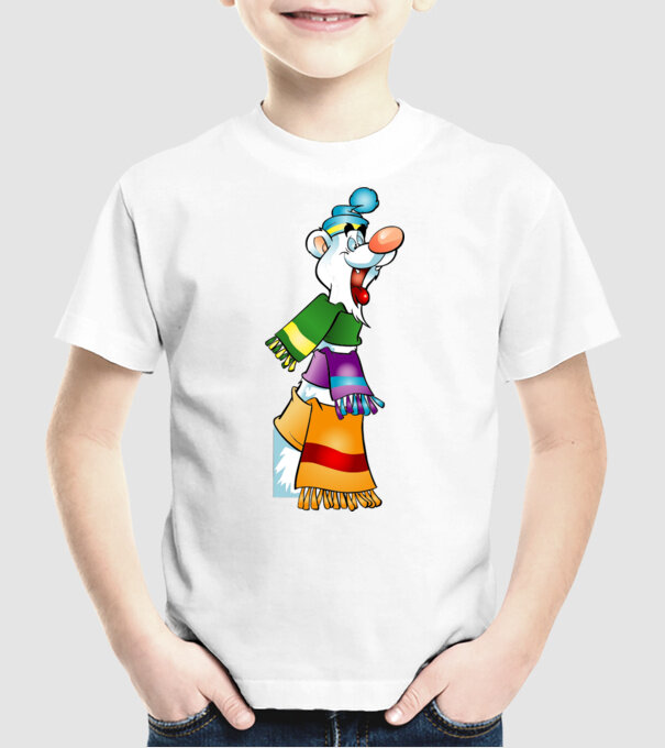 urs polar model alb pe tricou