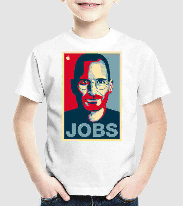 Jobs pop art model alb pe tricou
