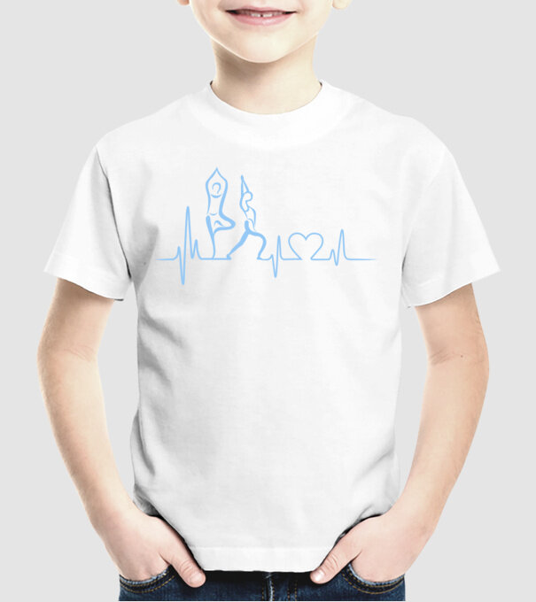 Inimă Yoga model alb pe tricou