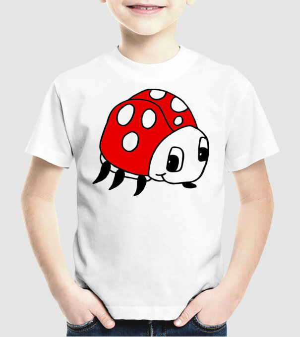 Buburuză model alb pe tricou