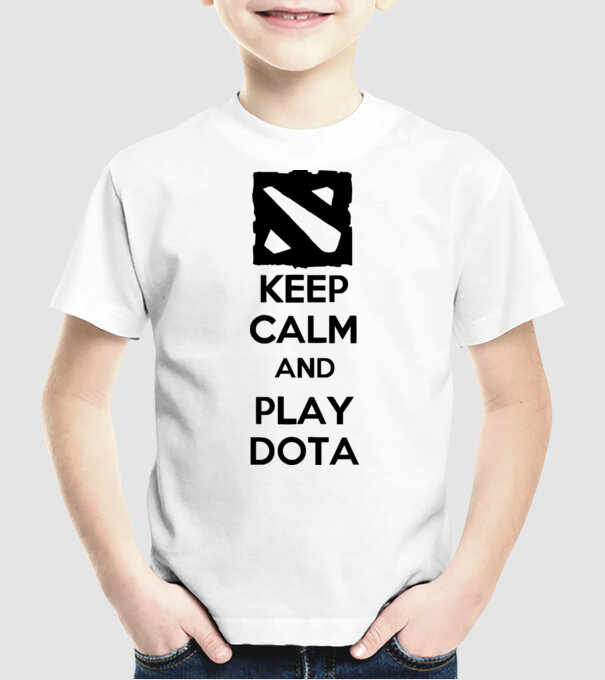 keep calm play dota model alb pe tricou